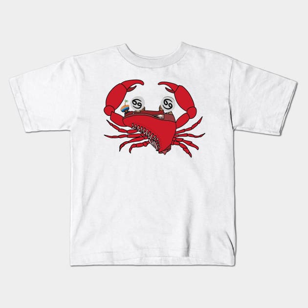 Cancer Roller Skate Crab Kids T-Shirt by Hotanist